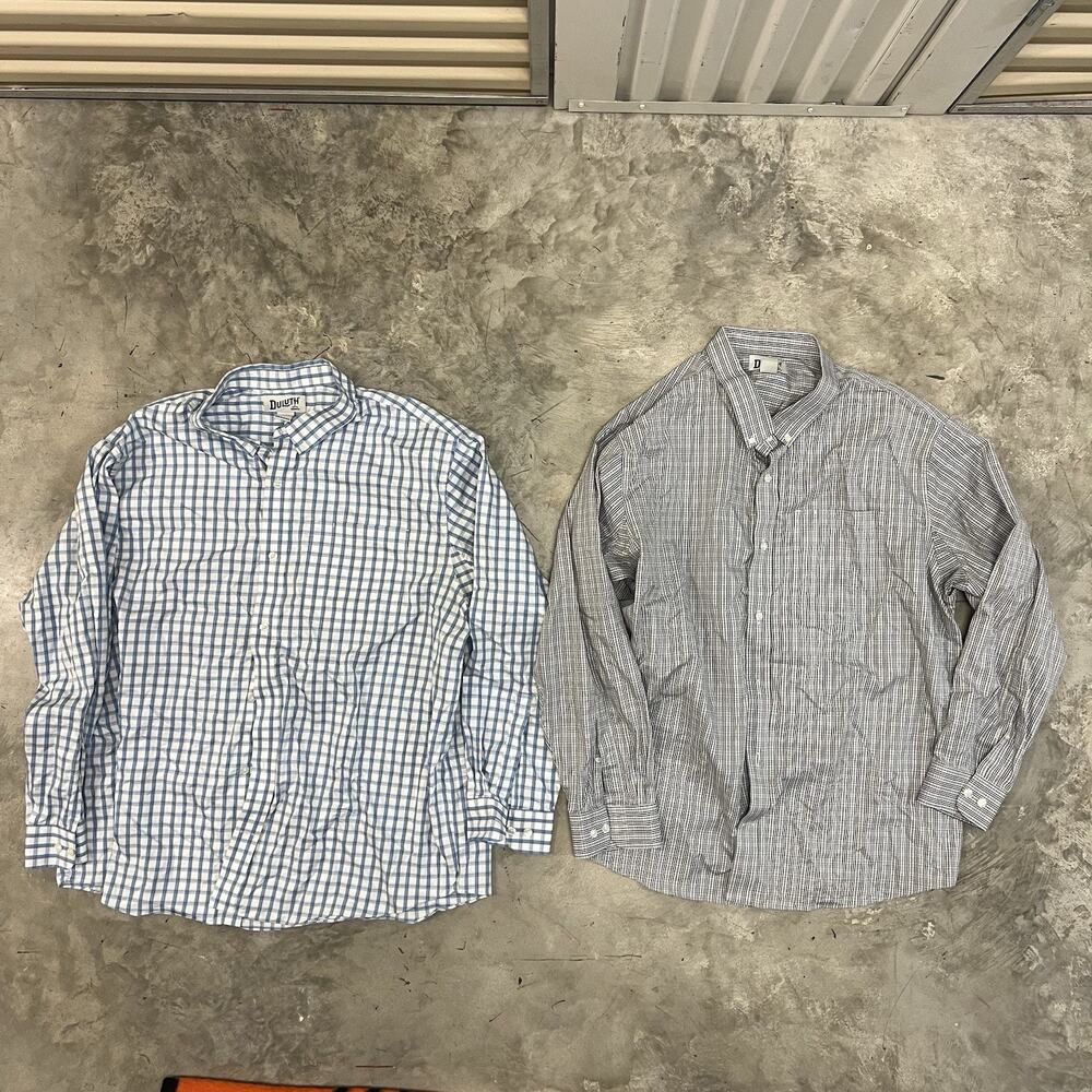 DULUTH TRADING CO. Lot Of 2 Button Up Long Sleeve Shirt Relaxed Fit Size 2XL